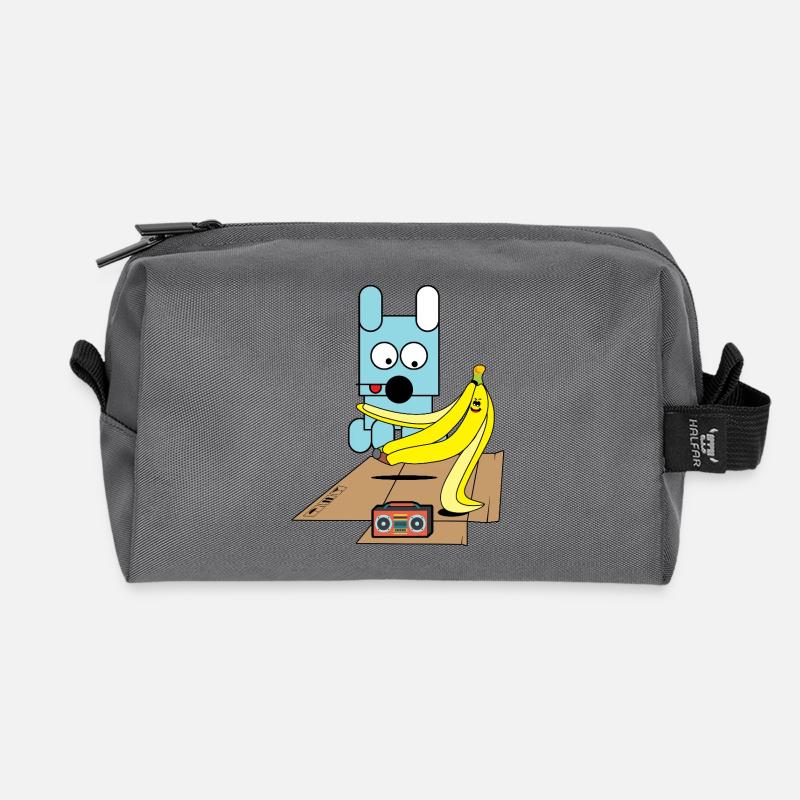Bananen-Boogie-Welpe - Recycelte Kulturtasche - Anthrazit