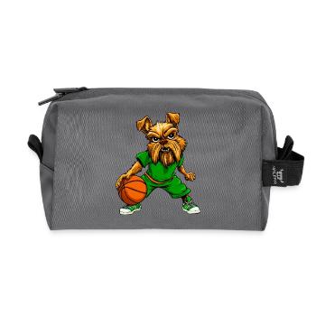Yorkie Terrier Basketball - Recycled Toiletry Zip Bag - anthracite - Front