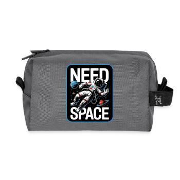 Need Space Astronaut Illustration - Recycelte Kulturtasche - Anthrazit - Vorne