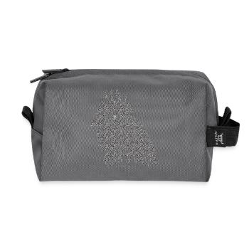 Fans de poulet - Coq - Coq - Poulet fleur - Bio - Trousse de toilette en tissu recyclé - anthracite - Devant