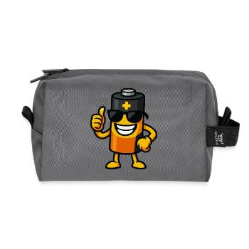 Batteij mit Sonnenbrille - Recycelte Kulturtasche - Anthrazit - Vorne