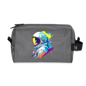 Astronaut Farbspritzer Illustration - Recycelte Kulturtasche - Anthrazit - Vorne