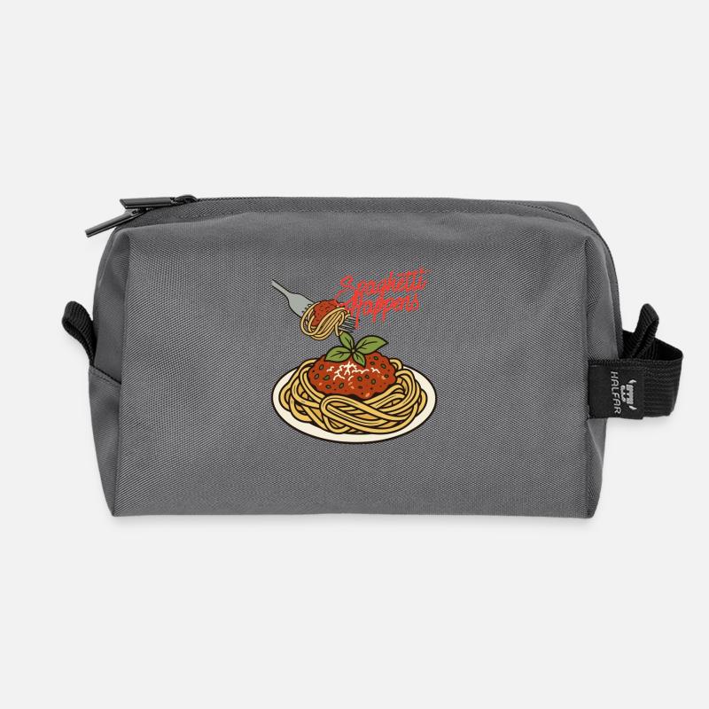 Spaghetti happens - Recycelte Kulturtasche - Anthrazit