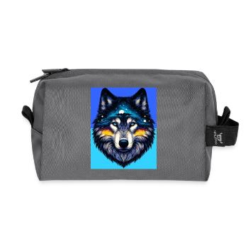 Wolf - Recycled Toiletry Zip Bag - anthracite - Front