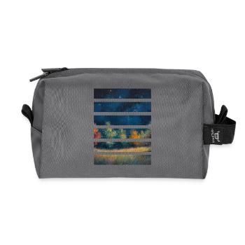 Night panorama at dawn in strips - Recycled Toiletry Zip Bag - anthracite - Front