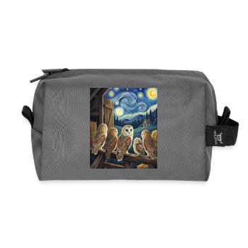 Nuit étoilée Chouettes des granges Van Gogh Art - Trousse de toilette en tissu recyclé - anthracite - Devant
