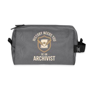 Archivarwappen mit Federabzeichen - Recycelte Kulturtasche - Anthrazit - Vorne
