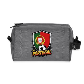 Portugal Football Shield Graphic - Recycled Toiletry Zip Bag - anthracite - Front