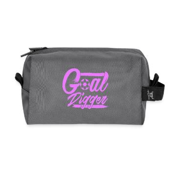 Goal Digger Funny Soccer Player Motivation - Recycled Toiletry Zip Bag - anthracite - Front