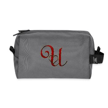 God Heart Gold Lettering Ornament - Recycled Toiletry Zip Bag - anthracite - Front