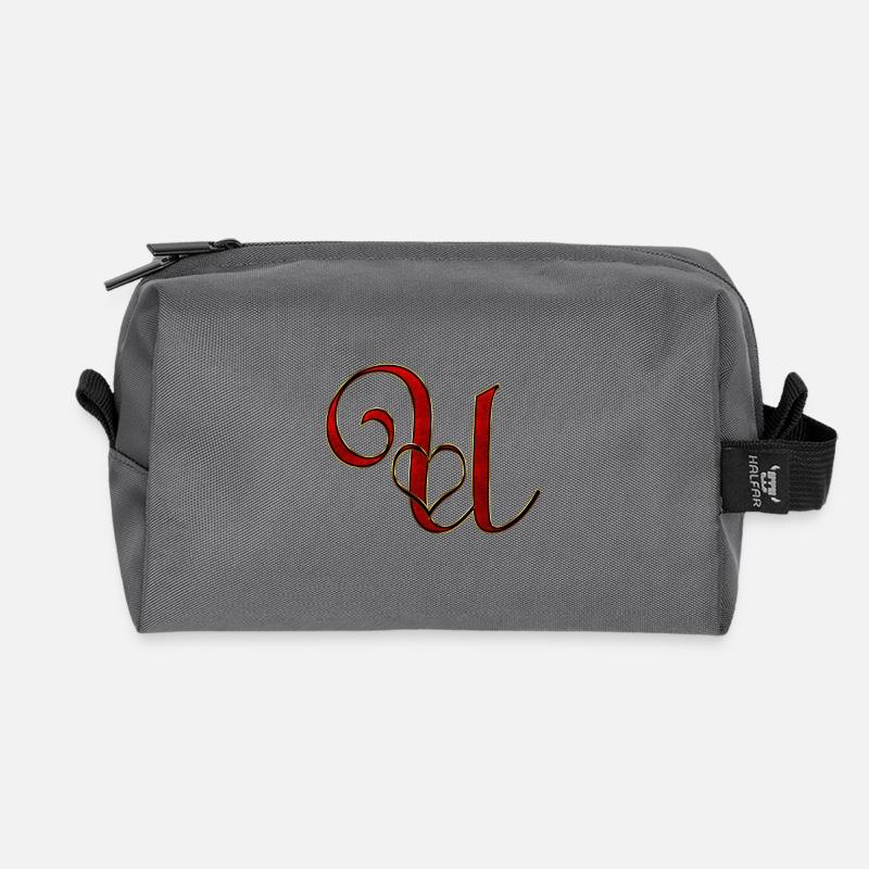 Gott Herz Goldschrift Ornament - Recycelte Kulturtasche - Anthrazit