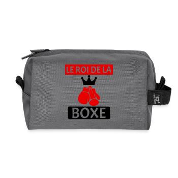 Le roi de la boxe Boxeur Sport Humour - Trousse de toilette en tissu recyclé - anthracite - Devant