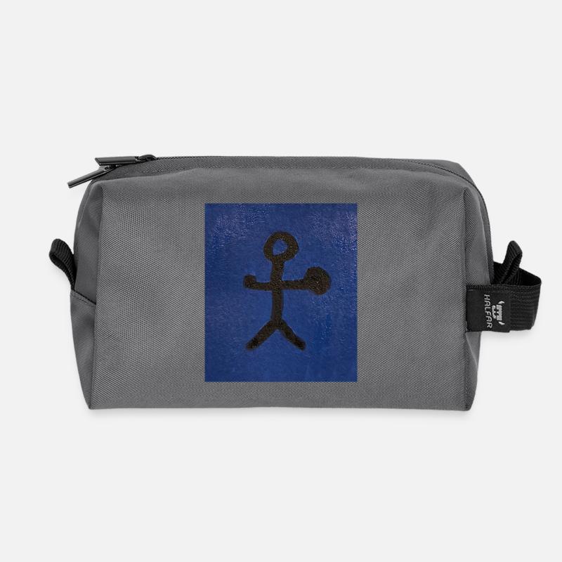 Schamane mit Trommel - Recycelte Kulturtasche - Anthrazit