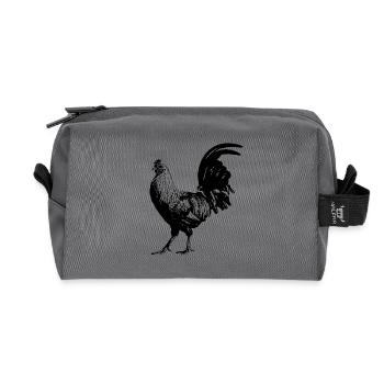 Coq / Gockel / Poulet - Trousse de toilette en tissu recyclé - anthracite - Devant