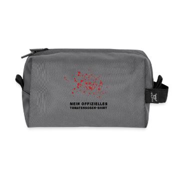 Tomato Sauce Stain Funny Saying - Recycled Toiletry Zip Bag - anthracite - Front