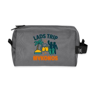 Jungs Trip Mykonos Party Hemd - Recycelte Kulturtasche - Anthrazit - Vorne
