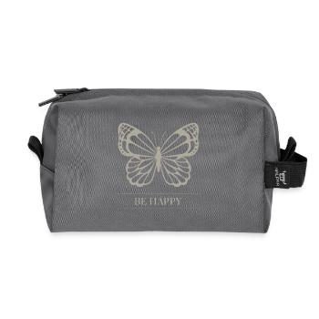 T-shirt esthétique Minimal Butterfly Be Happy - Trousse de toilette en tissu recyclé - anthracite - Devant