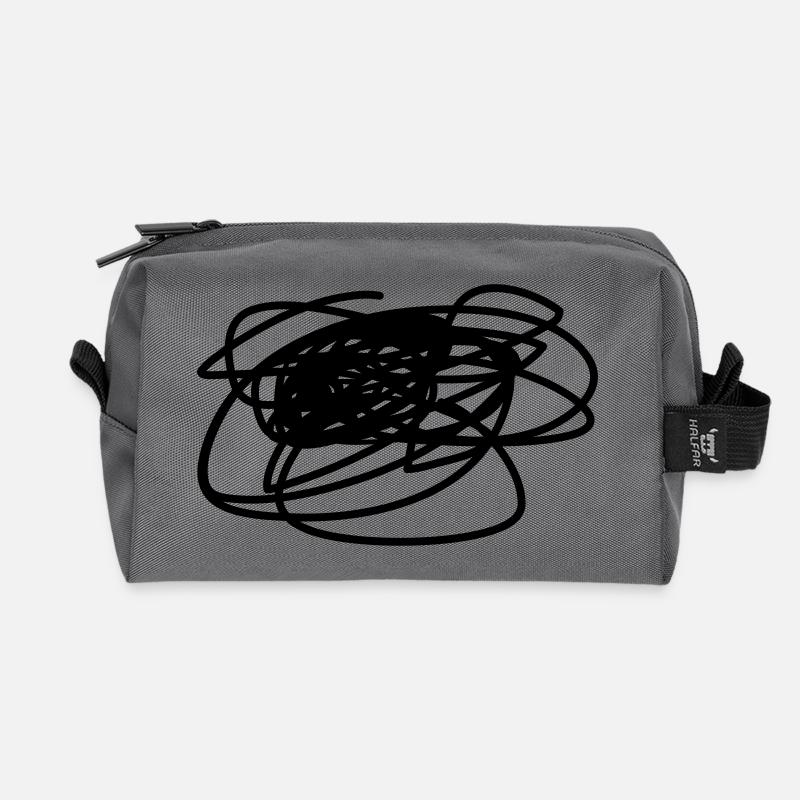 scrawl - Recycled Toiletry Zip Bag - anthracite