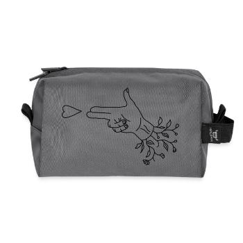 Dear shot - Recycled Toiletry Zip Bag - anthracite - Front