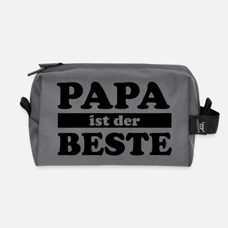 Papa ist der Beste - Recycelte Kulturtasche - Anthrazit