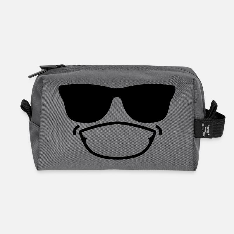 smiley12b - Trousse de toilette en tissu recyclé - anthracite