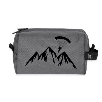 Paragliding extreme sports paragliding - Recycled Toiletry Zip Bag - anthracite - Front