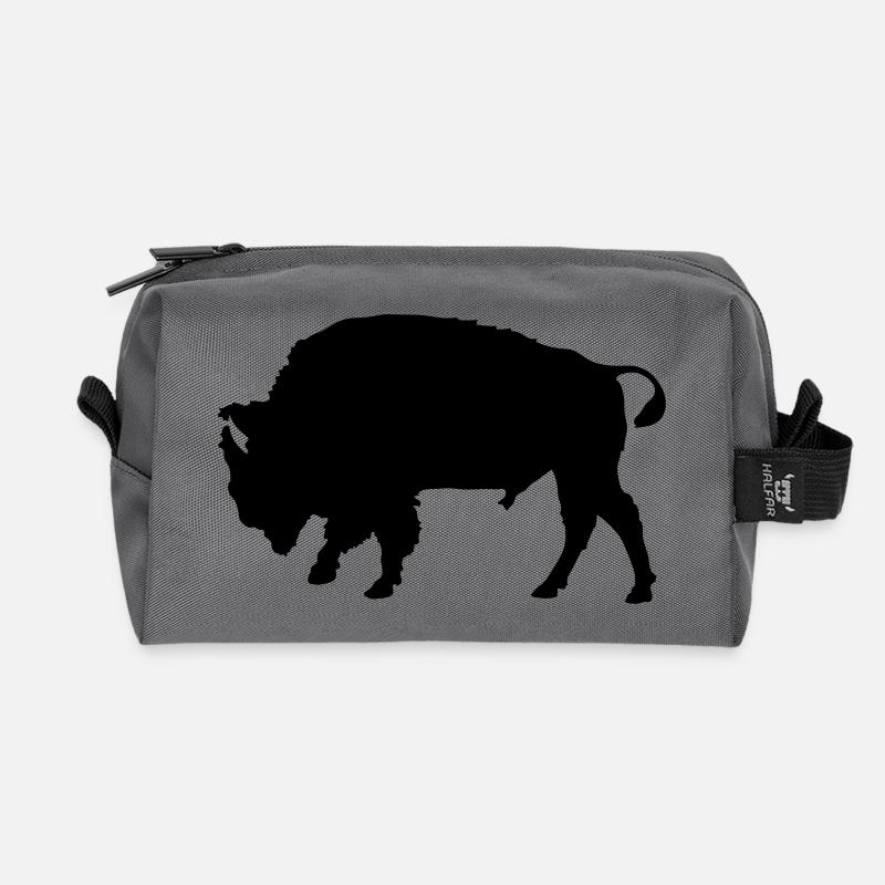bison - Recycled Toiletry Zip Bag - anthracite