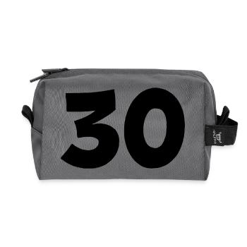 30 - Recycled Toiletry Zip Bag - anthracite - Front