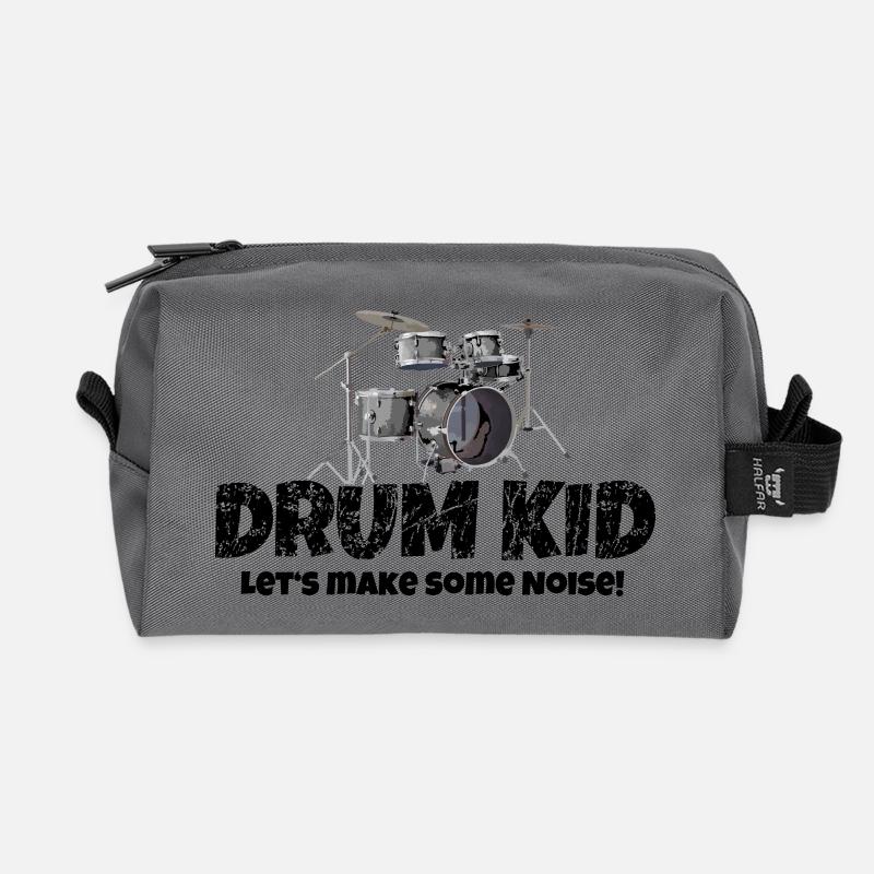 Drum Kid Kinder Schlagzeug Drums (Noise) - Recycelte Kulturtasche - Anthrazit