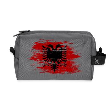 Albanie utilisée - Trousse de toilette en tissu recyclé - anthracite - Devant