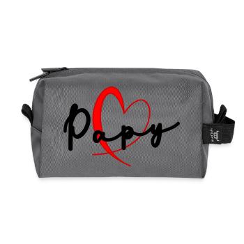 OPA. VATERTAG. ALLES Gute zum Tag des Großvaters. ICH LIEBE DICH. - Recycelte Kulturtasche - Anthrazit - Vorne