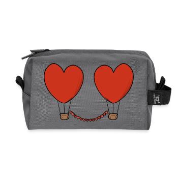 Flying With Love - Recycled Toiletry Zip Bag - anthracite - Front