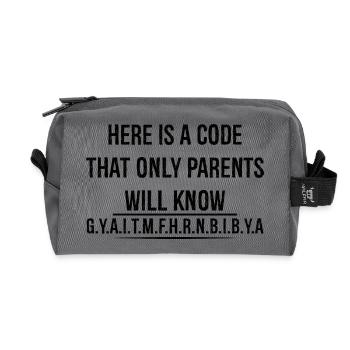 here is a code that only parents will know - Recycled Toiletry Zip Bag - anthracite - Front
