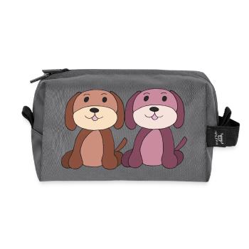 zwei hunde junge mädchen - Recycelte Kulturtasche - Anthrazit - Vorne