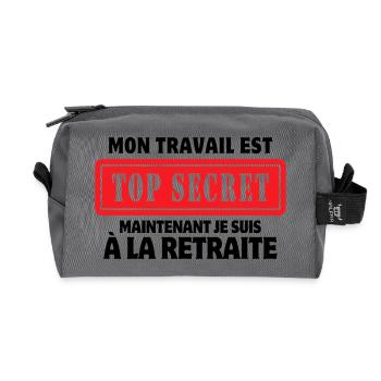 retraite, je suis retraitée, je suis retraité - Trousse de toilette en tissu recyclé - anthracite - Devant
