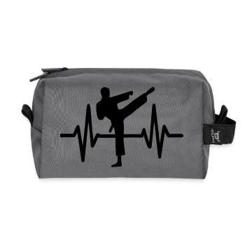 Karate Herzschlag - Recycelte Kulturtasche - Anthrazit - Vorne
