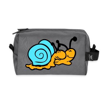 2 Schneckenhaus Schnecken Team Verliebt Freunde - Recycelte Kulturtasche - Anthrazit - Vorne