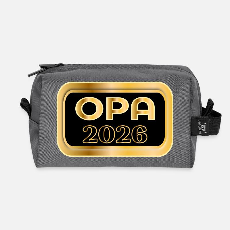 OPA 2026 BABY ANKÜNDIGUNG - Recycelte Kulturtasche - Anthrazit
