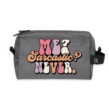 Harmless Sarcasm Text Design - Recycled Toiletry Zip Bag - anthracite - Front