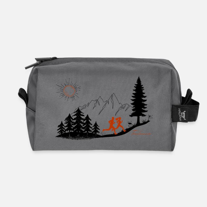 Trail Runner Gift Runner Mountains T-Shirt Pullover Sweat à capuche - Trousse de toilette en tissu recyclé - anthracite
