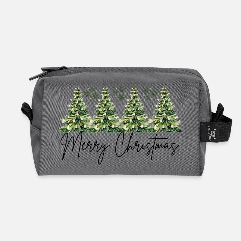 Elegantes Weihnachtsdesign - Recycelte Kulturtasche - Anthrazit