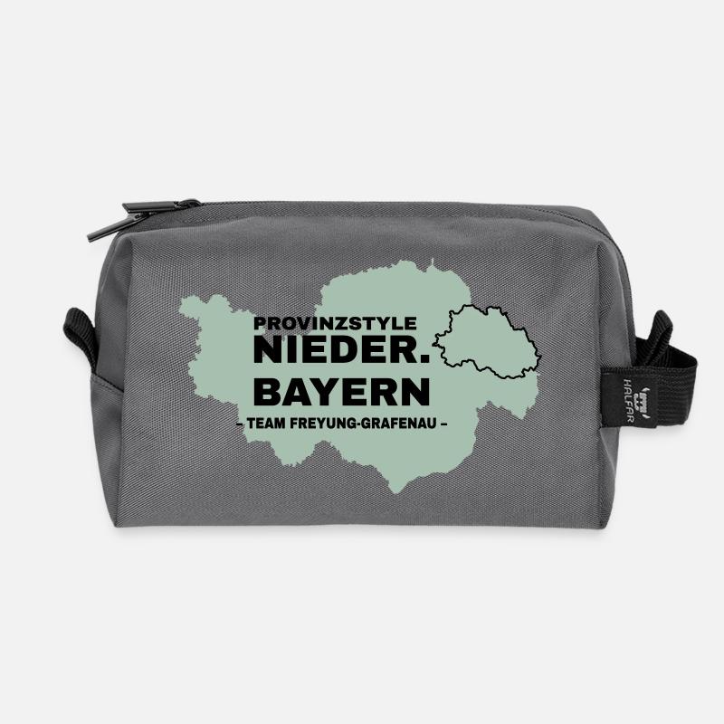 Lower Bavaria | FREYUNG-GRAFENAU - Recycled Toiletry Zip Bag - anthracite
