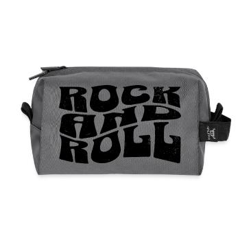 Conception du logo Rock and Roll - Trousse de toilette en tissu recyclé - anthracite - Devant
