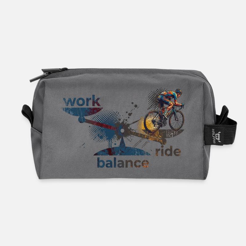 work - ride - balance: Achte darauf! - Recycelte Kulturtasche - Anthrazit