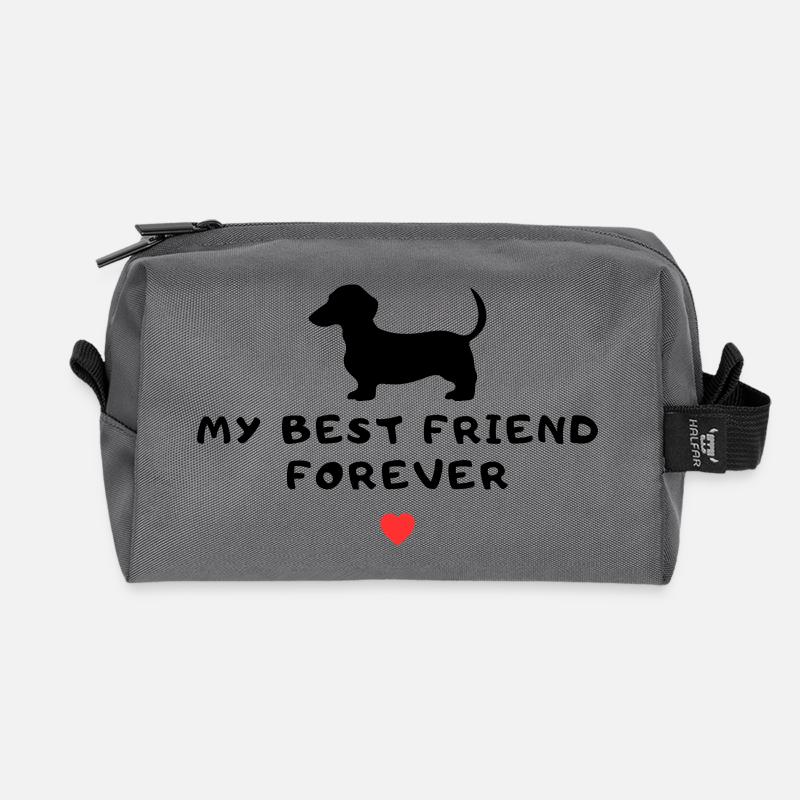 Dackel Dachshund - Recycelte Kulturtasche - Anthrazit