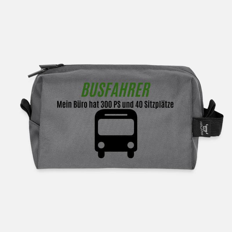 Busfahrer Grünes Logo Shirt - Recycelte Kulturtasche - Anthrazit