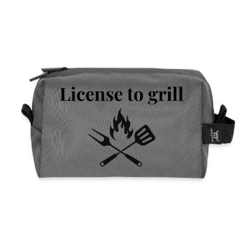 License_to_grill - Recycled Toiletry Zip Bag - anthracite - Front