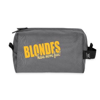 Blondes have more fun! - Recycelte Kulturtasche - Anthrazit - Vorne