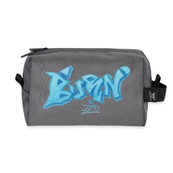 Blaues Graffiti Bevin Style - Recycelte Kulturtasche - Anthrazit - Vorne