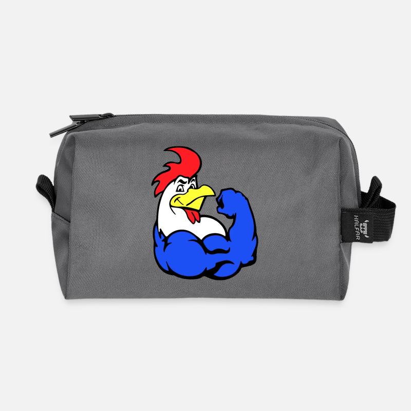 French Rooster - Recycelte Kulturtasche - Anthrazit